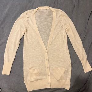 Cream Women's Cardigan Sweater (M)